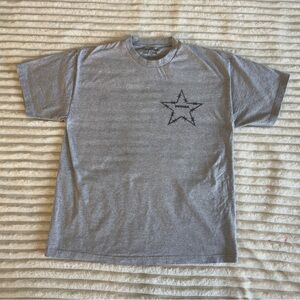 Pythia Barbed Wire Star Tee Men’s Grey T-shirt Short Sleeve Cotton XL Size